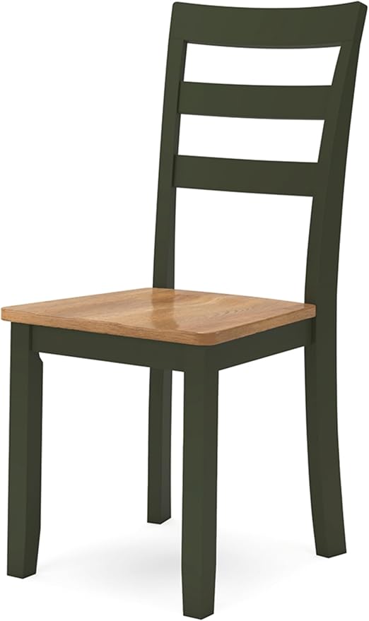 Signature Design by Ashley Gesthaven Modern Indoor Armless Dining Chair, Set of 2, Green & Light Brown