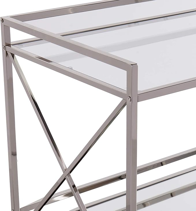 SEI FURNITURE Southern Enterprises Maxton Bar cart, Polished Silver