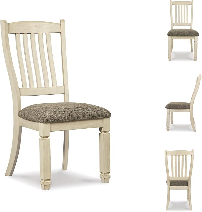 Signature Design by Ashley Bolanburg 20" Upholstered Dining Room Chair, Set of 2, Antique White