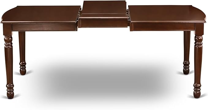 East West Furniture DOML5-MAH-LC 5 Piece Dining Room Furniture Set Includes a Rectangle Kitchen Table with Butterfly Leaf and 4 Faux Leather Upholstered Chairs, 42x78 Inch, Mahogany