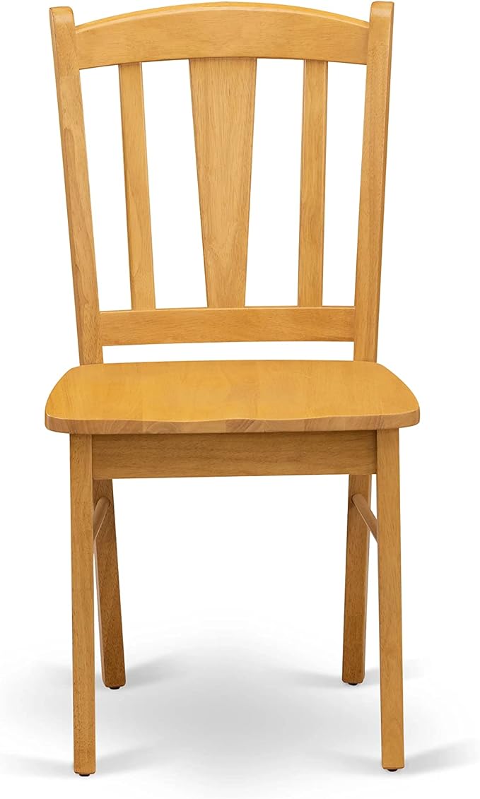 East West Furniture MZDL5-OAK-W 5 Piece Dining Room Table Set Includes a Rectangle Kitchen Table with Dropleaf and 4 Dining Chairs, 36x54 Inch, Oak