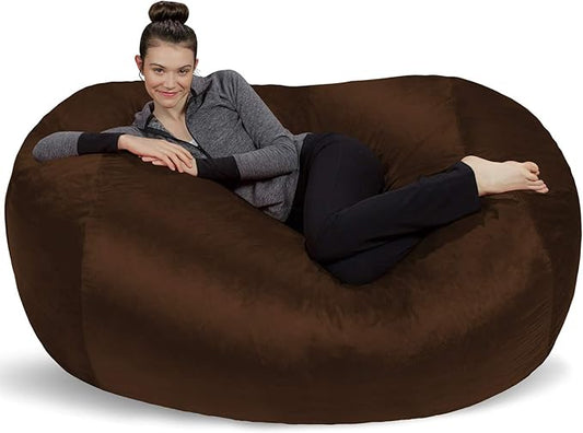 Sofa Sack Bean Bag Chair Cover, 6-Feet, Chocolate