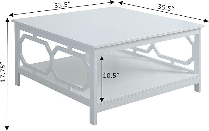 Convenience Concepts Omega Square 36" Coffee Table, White