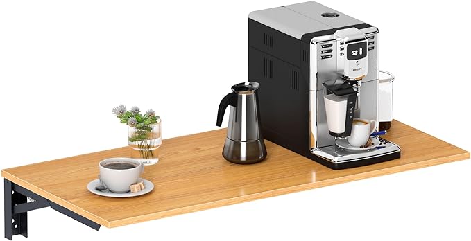 Need Wall Mounted Table - Heavy Duty Small Fold Down Desk Length 36" Width 20" Perfect Addition to Garage & Shed/Home Office/Laundry/Home Bar/Kitchen & Dining Room AC15BB(9050)