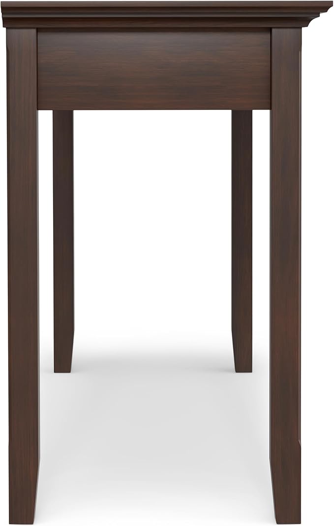 SIMPLIHOME Amherst Desk - 54-Inch Wide Solid Wood Writing Desk in Russet Brown, Transitional Home Office Computer Table for Workspace or Study with 2 Drawers and Flip-Down Keyboard Tray