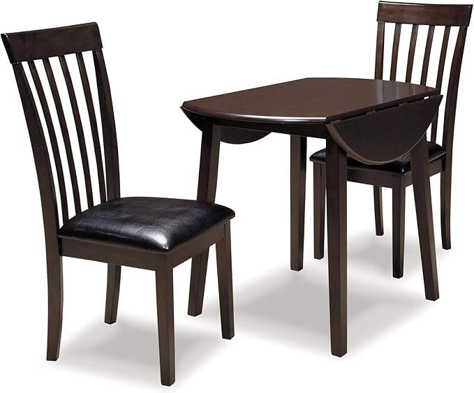 Signature Design by Ashley Hammis Round Dining Room Drop Leaf Table, Dark Brown