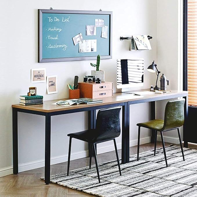 DlandHome 39 inches Small Computer Desk for Home Office Activity Table Writing Table for Small Spaces Study Table Student Laptop Desk Teak and Black DND-AC3BB-100