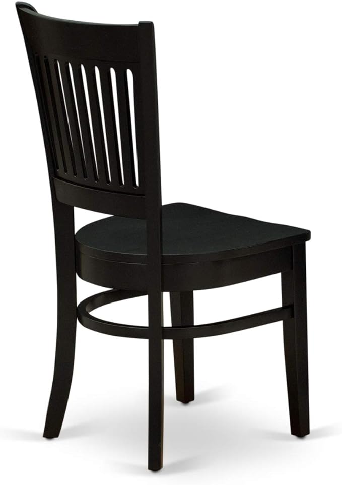 East West Furniture DLVA5-BLK-W 5 Piece Dining Set Includes a Round Dining Room Table with Dropleaf and 4 Kitchen Chairs, 42x42 Inch, Black
