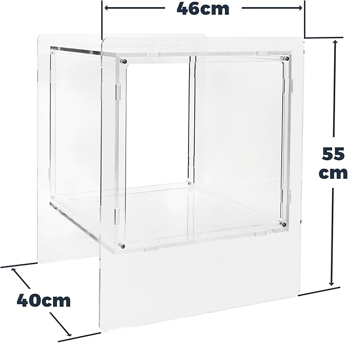 Clear Acrylic Night Stand, 22" Bed Side Table, Clear Acrylic Nightstand Table for Home Decor, Modern Bedroom Night Stand with Open Storage Perfect for Skincare Bags Collectible Figures & Books