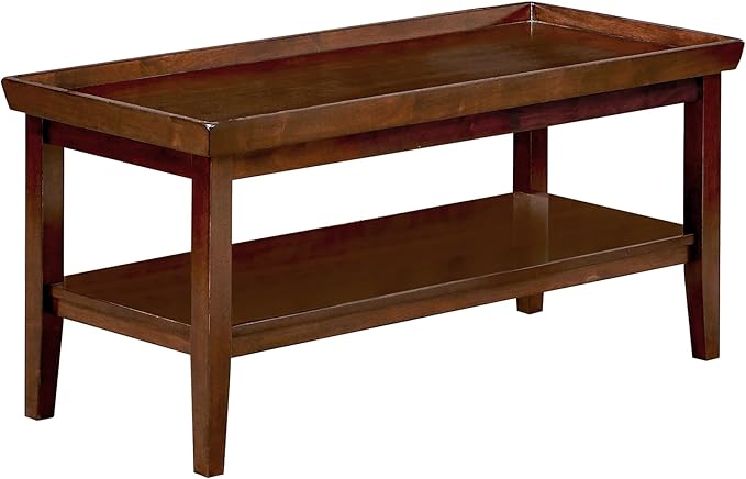 Convenience Concepts Ledgewood Coffee Table 42" - Modern Center Room Accent with Storage Shelf for Transitional, Traditional Living & Family Room, Espresso