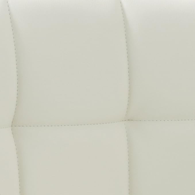 AC Pacific Contemporary Adjustable Swivel Kitchen Bar Stool Chair with Cushion and Armrest, 24"-33", White
