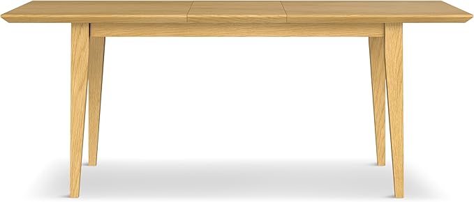 SIMPLIHOME Colby Extendable Dining Table, Solid Wood Oak Veneer in Oak, 60-76 x 36 inches, Contemporary-Style Rectangular Expandable Kitchen Table with Butterfly Leaf for 6+ People