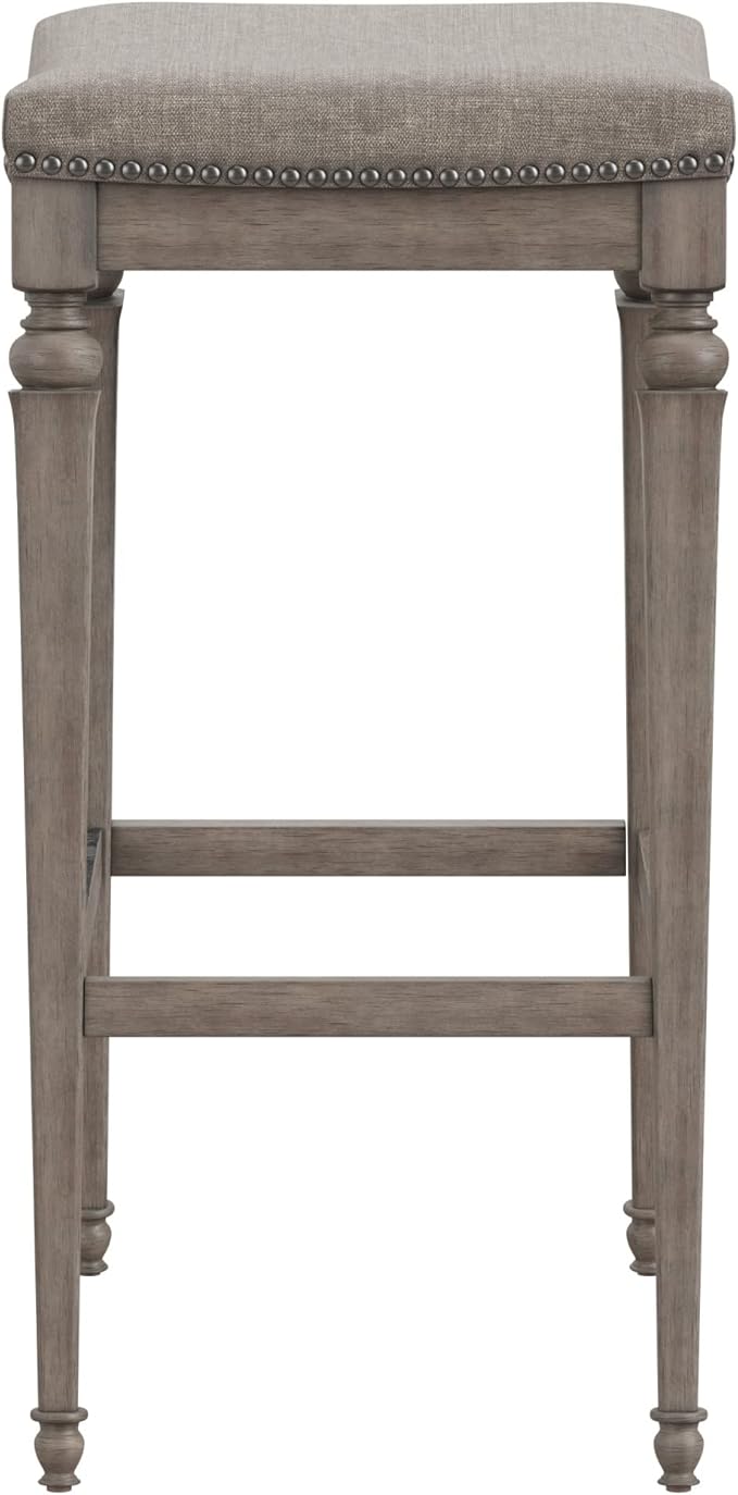 Hillsdale Furniture Vetrina Backless Non-Swivel Counter Stool, Weathered Grey