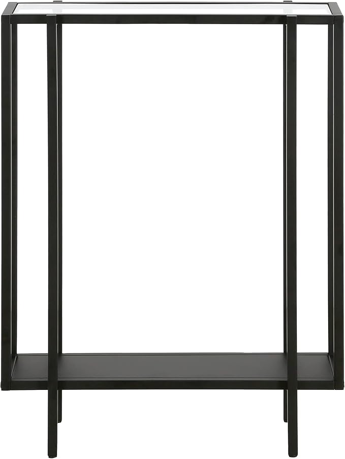 Vireo 22'' Wide Rectangular Console Table with Metal Shelf in Blackened Bronze