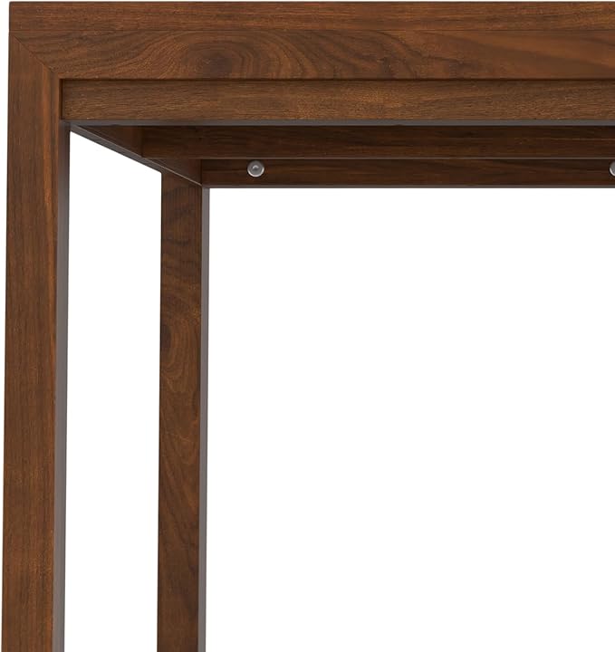 SIMPLIHOME Wilson Square Dining Table, Solid Wood Walnut Veneer, 54-inches Square, Transitional-Style Kitchen Table for up to 8 People