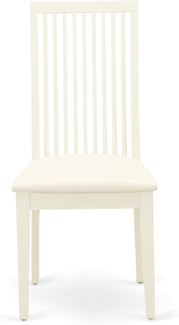 East West Furniture CAIP7-LWH-C 7 Piece Kitchen Table & Chairs Set Consist of a Rectangle Dining Room Table and 6 Linen Fabric Upholstered Dining Chairs, 36x60 Inch, Linen White