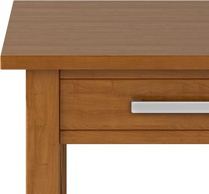 SIMPLIHOME Kitchener SOLID WOOD 21 inch Wide Square Contemporary End Side Table in Light Golden Brown for the Living Room and Bedroom