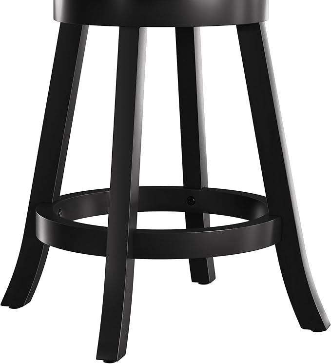 Hillsdale Fairfox Swivel Stool with Rectangular Lattice Back, Counter Height, Black