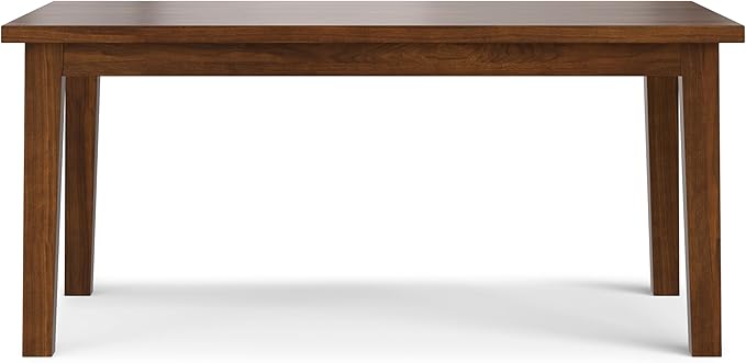 SIMPLIHOME Eastwood Dining Table, Solid Wood Walnut Veneer in Walnut, 66 x 40 inches, Contemporary-Style Rectangular Kitchen Table for up to 6 People