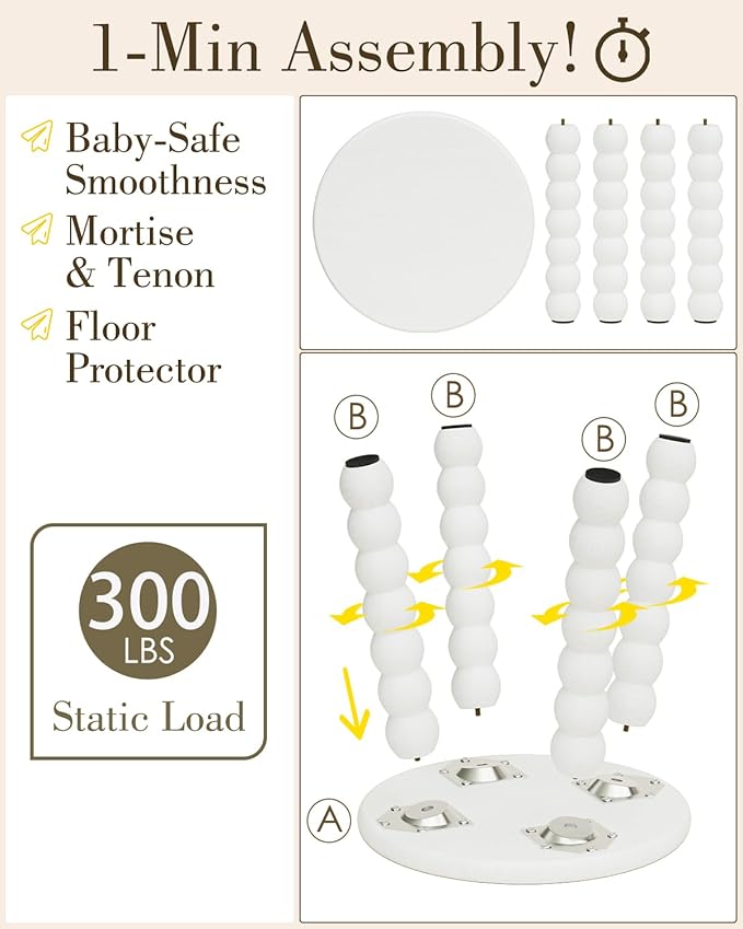 Masupu Solid Wooden Step Stool for Adults Kids, 11 inch Small Foot Stool, Non-Slip One Step Stool, Sturdy Foot Stool for Bathroom, Bedroom, Kichen, Plant Stand(White)