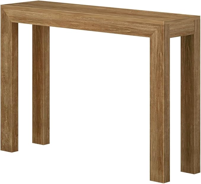 Plank+Beam Modern Solid Wood Console Table, 46.25 Inch, Sofa Table, Narrow Entryway Table for Hallway, Behind The Couch, Living Room, Foyer, Easy Assembly, Pecan