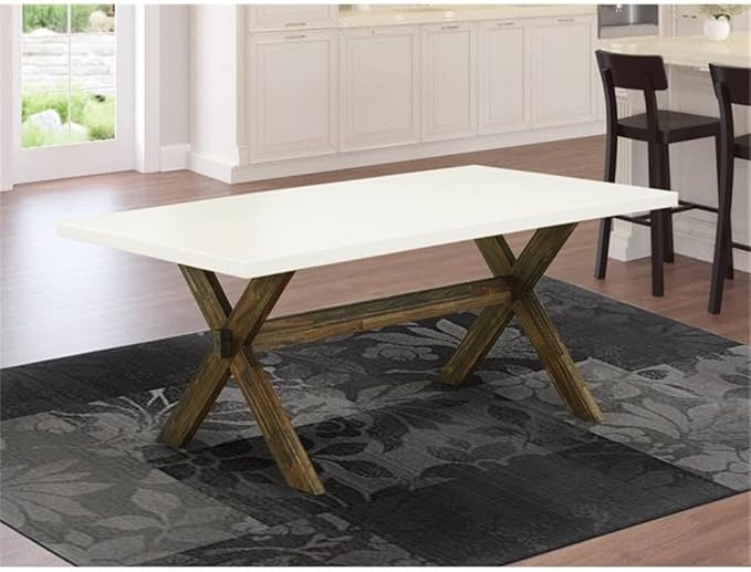 East West Furniture XT727 X-Style Modern Dining Table - a Rectangle Kitchen Table Top with Stylish Legs, 40x72 Inch, Multi-Color
