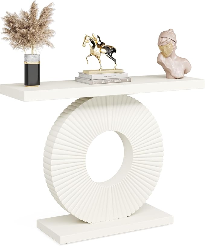 Tribesigns Modern Console Table with Geometric Base, 40 inch Wood Entryway Table Sofa Table Narrow Long, Contemporary Accent Table for Living Room, Entryway, Hallway