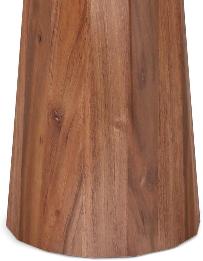 SIMPLIHOME Dayton SOLID ACACIA WOOD 13 inch Wide Round Contemporary Wooden Accent Table in Light Cognac, Fully Assembled for the Living Room and Bedroom