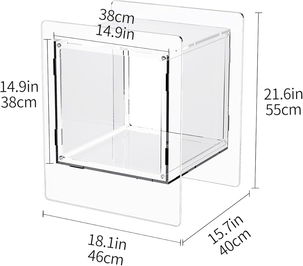 Acrylic Nightstand Colorful Bedside Table with Open Storage Shelf,Clear Side Table for Living Room (1, Clear)