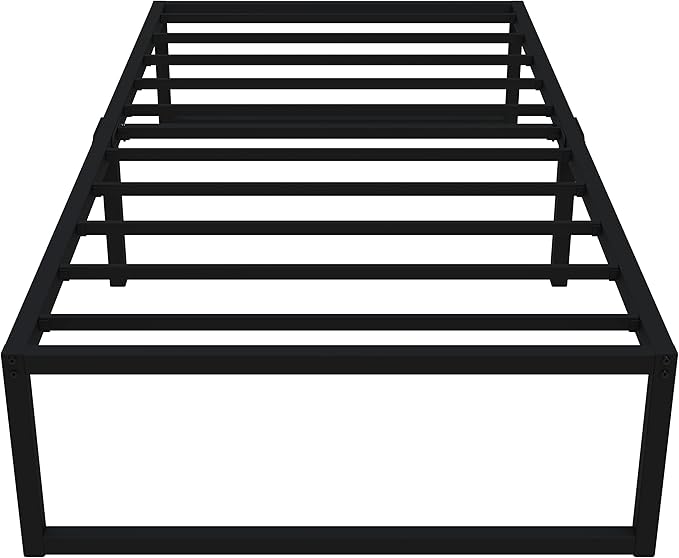 16 Inch Twin Size Bed Frames Heavy Duty Metal Twin Platform Bed Frame No Box Spring Needed, Noise Free, Easy Assembly, Black