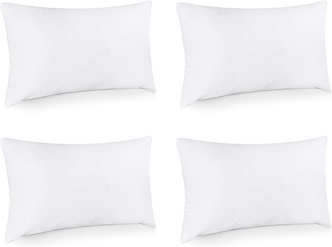 Utopia Bedding Throw Pillows (Set of 4, White), 14 x 22 Inches Pillows for Sofa, Bed and Couch Decorative Stuffer Pillow