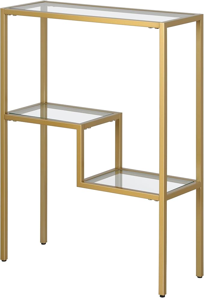 Henn&Hart 22" Wide Rectangular Console Table in Brass, Entryway Table, Accent Table for Living Room, Hallway