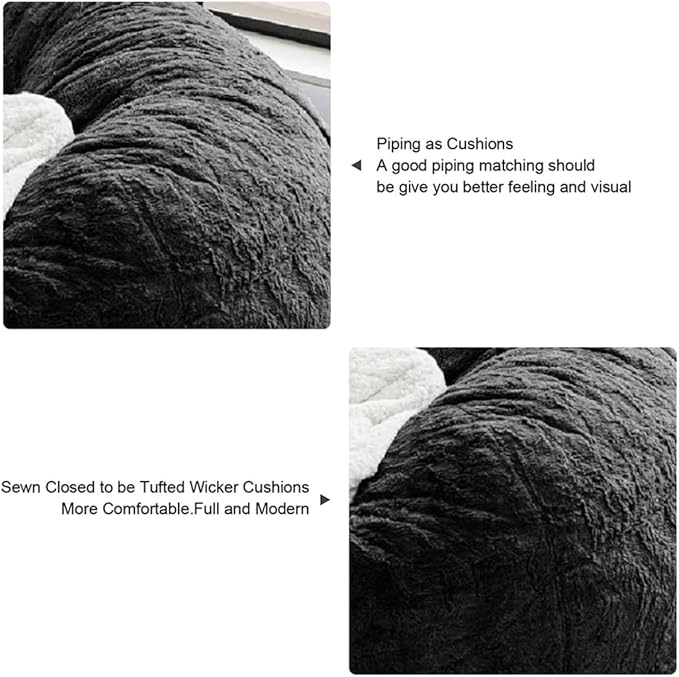 Bean Bag Chair for Adults Kids Without Filling Comfy Oversized Round Beanbag Chair for Stuffed Animal Storage Bedroom Living Room Chairs, 6FT, Purple
