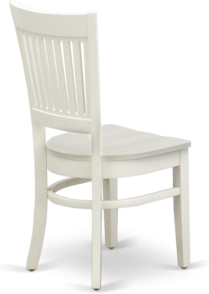 East West Furniture BOVA3-LWH-W 3 Piece Modern Dining Table Set Contains a Round Kitchen Table and 2 Kitchen Dining Chairs, 42x42 Inch, Linen White