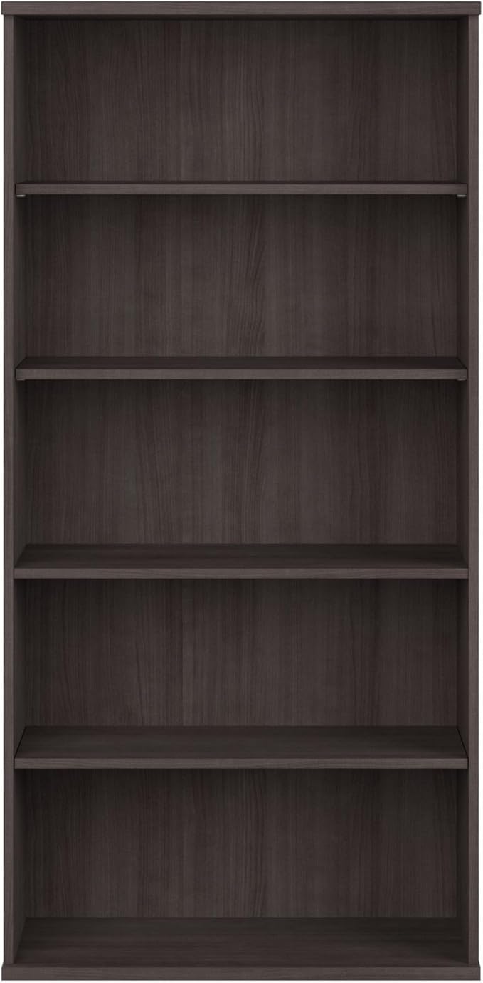 Bush Business Furniture Studio C Tall 5 Shelf Bookcase in Storm Gray, Large Bookshelf for Home or Professional Office