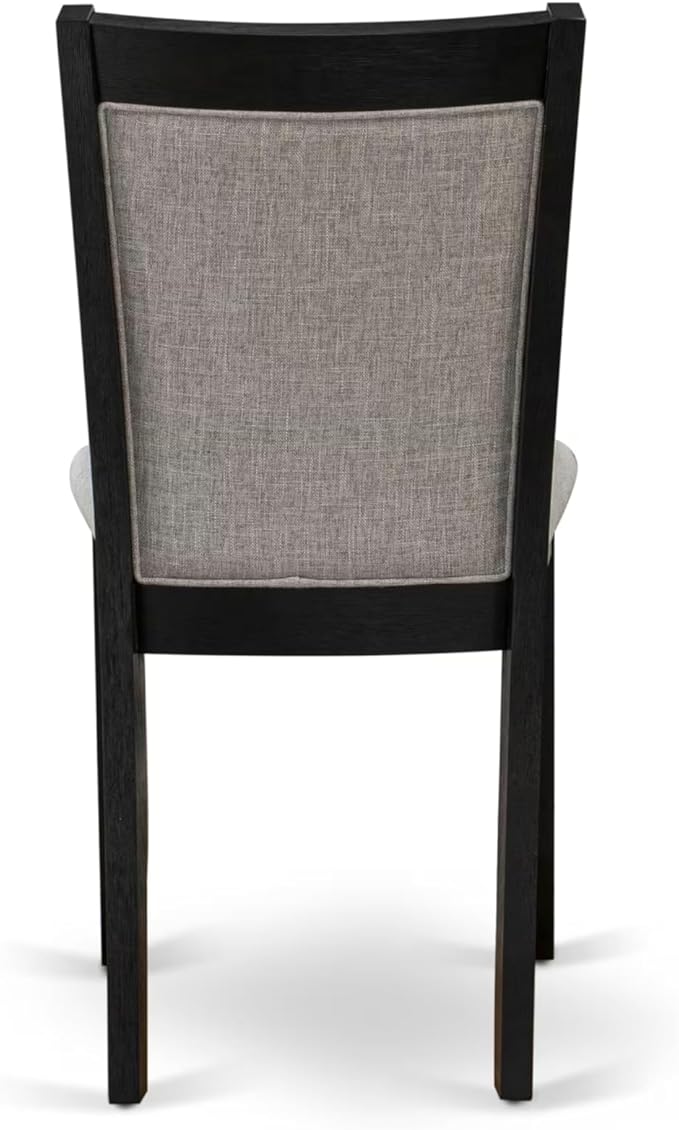 East West Furniture V627MZ606-5 5 Piece Dining Table Set for 4 Includes a Rectangle Kitchen Table with V-Legs and 4 Shitake Linen Fabric Upholstered Chairs, 40x72 Inch, Multi-Color