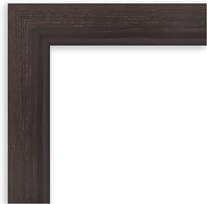 Amanti Art Brown Wall Mirror 30x24 Sloped Espresso Rectangle Bathroom Mirror for Wall Decor Living Room, Medium Modern Frame, Hangs Horizonally and Vertically, Bathroom Decor, Beveled Edge