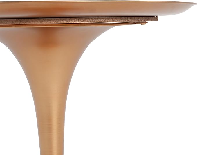 Christopher Knight Home Dolia Decorative Small End Table, Indoor Round Side Table with Unique Rounded Leg, Antique Gold Finish Coffee Table, Vintage Metal Accent Furniture, Multi Functional, Gold