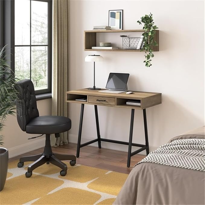 Bush Furniture Steele 40W Writing Desk in Reclaimed Pine | Computer Table for Home Office Workspace