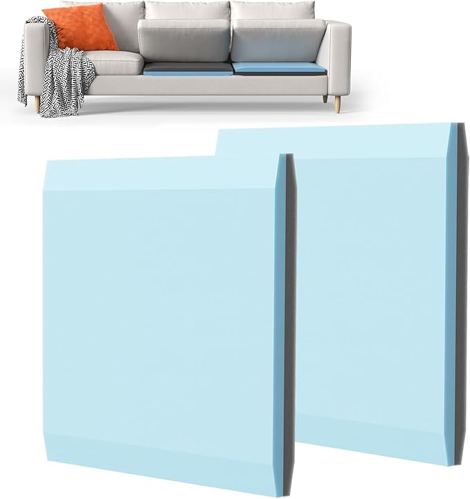 Couch Cushion Support for Sagging Cushions 20''x20'', Two in One Sofa Cushion Support to Repair Sagging Seats, Lift Saggy Seats, Extend Couch's Life, Blue & Grey 2PCS
