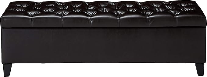 Christopher Knight Home Ottilie Leather Storage Ottoman, Brown