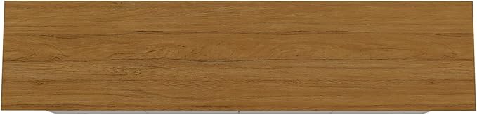 Manhattan Comfort Yonkers Mid Century Modern Sideboard Cabinet with Soft Close Doors, 4 Cubby Storage Spaces, Solid Wood Splayed Legs, Versatile Accent Buffet Stand, Off White/Cinnamon