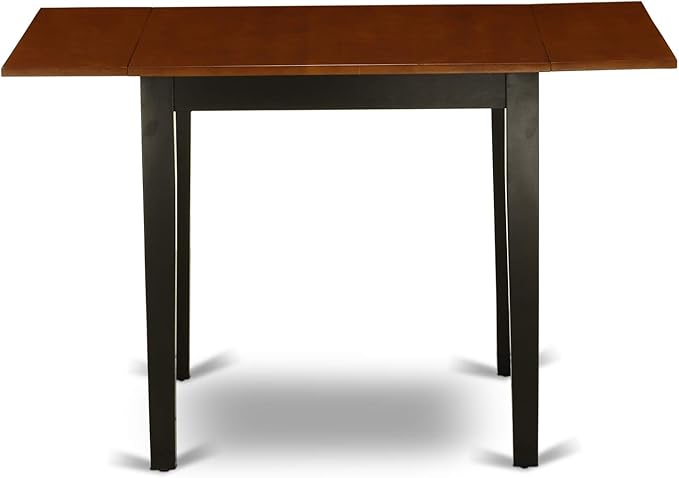 East West Furniture NDAV3-BCH-W 3 Piece Dining Set Contains a Rectangle Dining Room Table with Dropleaf and 2 Kitchen Chairs, 30x48 Inch, Black & Cherry