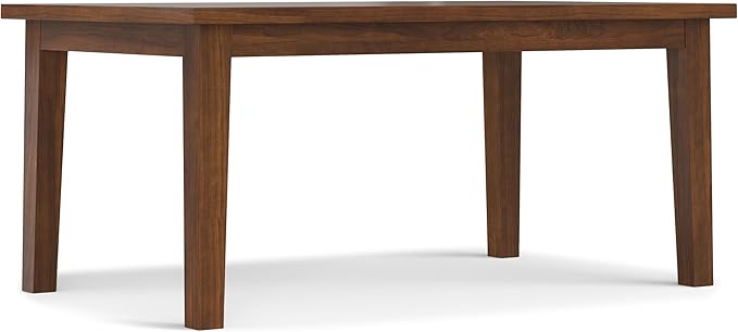 SIMPLIHOME Eastwood Dining Table, Solid Wood Walnut Veneer in Walnut, 66 x 40 inches, Contemporary-Style Rectangular Kitchen Table for up to 6 People