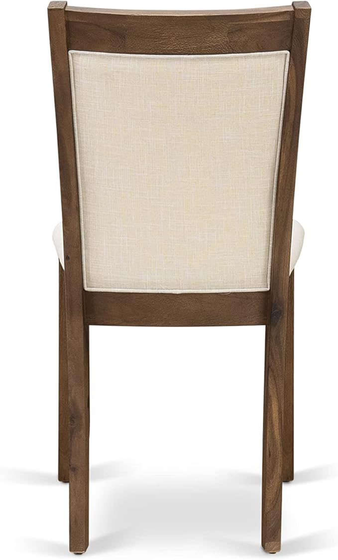 East West Furniture X727MZN32-9 9 Piece Dining Room Furniture Set Includes a Rectangle Dining Table with X-Legs and 8 Light Beige Linen Fabric Parsons Chairs, 40x72 Inch, Multi-Color