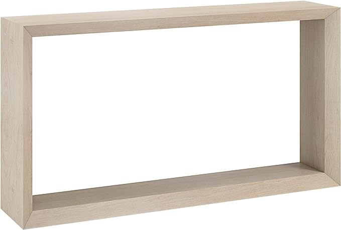 Henn&Hart 55'' Wooden Rectangular Console Table Entryway Table, Sofa Table with Wooden Shelf for Entryway, Living Room, Couch, Hallway, or Office, Alder White