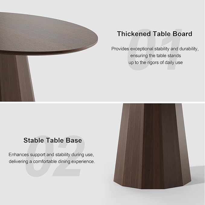 Casaphoria 67" Oval Dining Table, Modern Wood Kitchen Table with Cone Shaped Strip Polygonal Base for Living Room & Dining Room, Easy Assembly Farmhouse Furniture for 4-6, Walnut