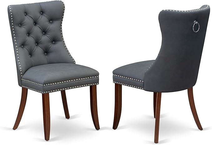 East West Furniture DODA5-MAH-13 5 Piece Dinette Set Includes a Rectangle Dining Table with Butterfly Leaf and 4 Polyester Fabric Upholstered Chairs, 42x78 Inch, Mahogany