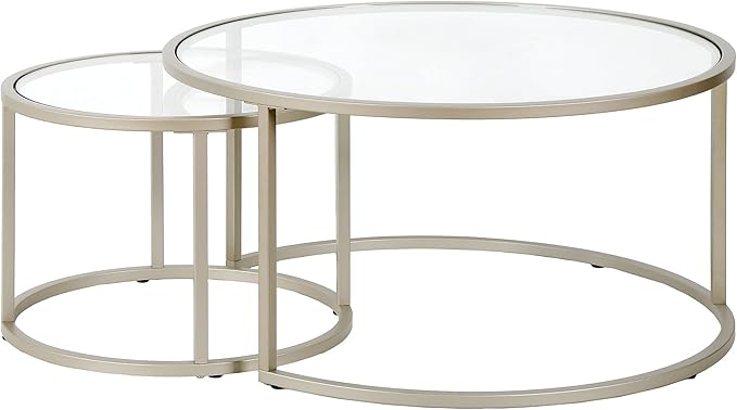 Watson Round Nested Coffee Table in Satin Nickel