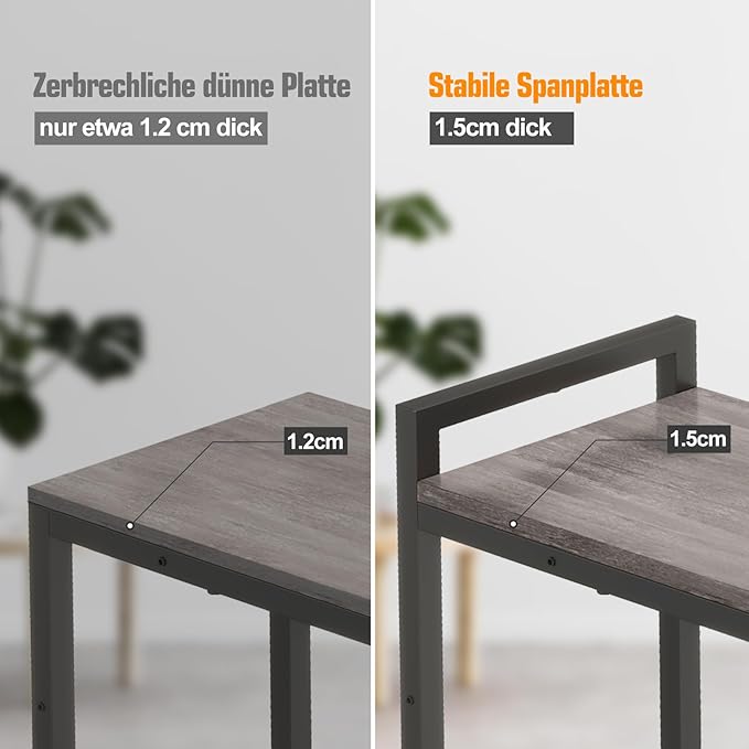 Narrow Console Table, Small Entryway Table, Sofa Table with 2 Support Bar, Industrial Couch Table, Thin Side Table, Display Table for Living Room, Hallway, Bedroom, Foyer, Grey
